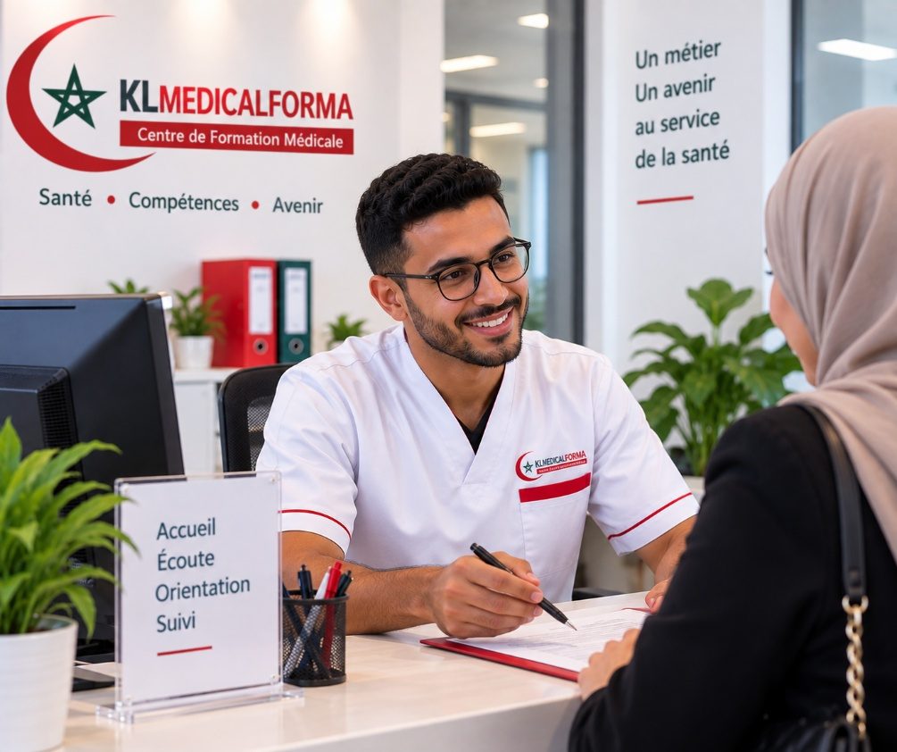 Accueil d’un patient par un secrétaire médical