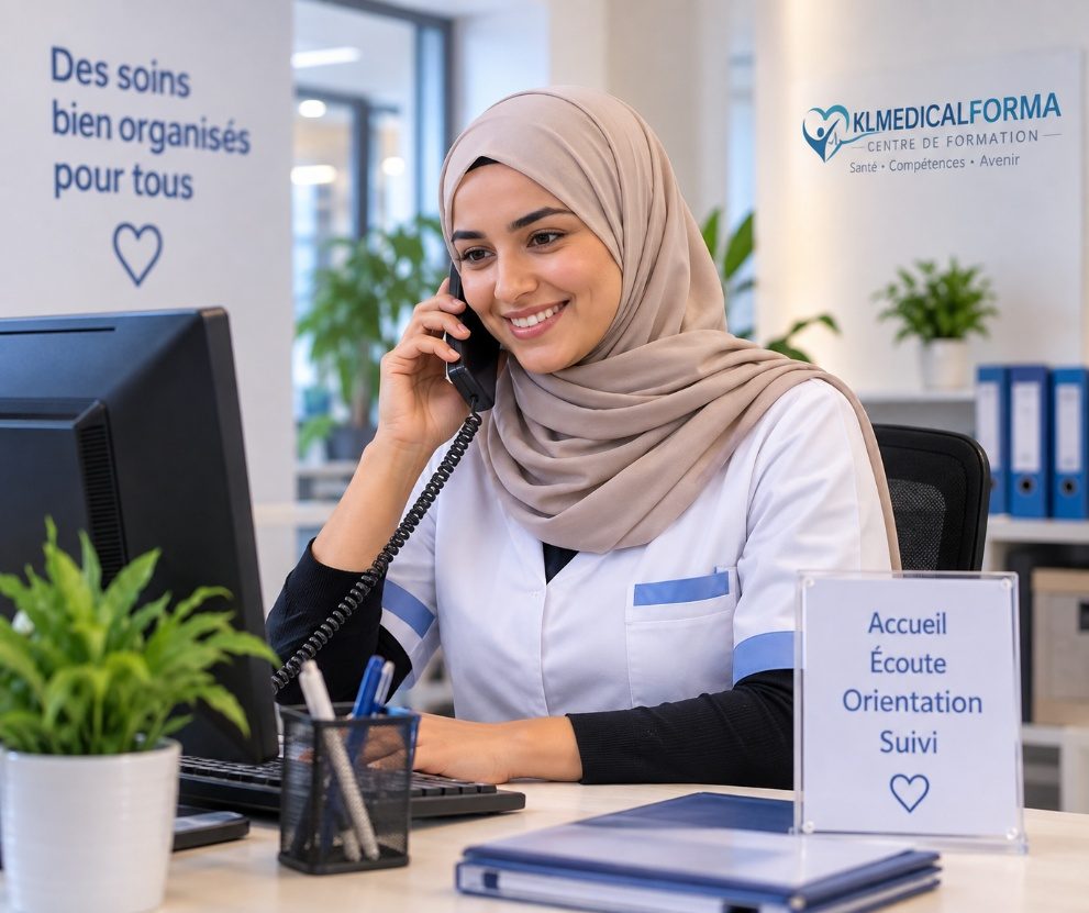 Une secrétaire médicale accueille et organise les rendez-vous